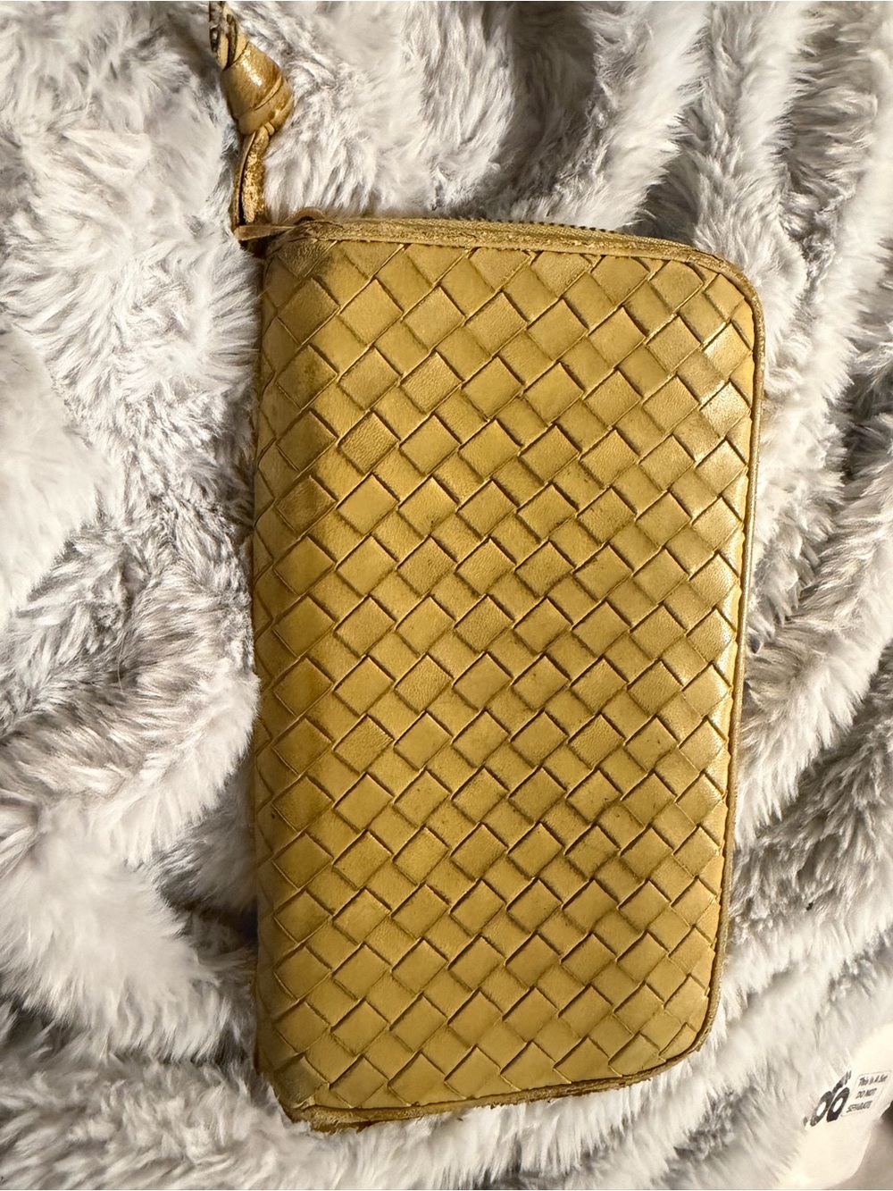 Bottega Zip-Around Wallet Clutch in Mustard Yellow
